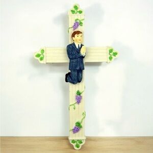 Faithful Treasures Resin Crucifix Cross Boy First Communion 8” New In Box